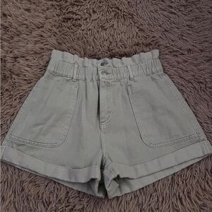 High-Waisted Sea Foam Green Women's Shorts